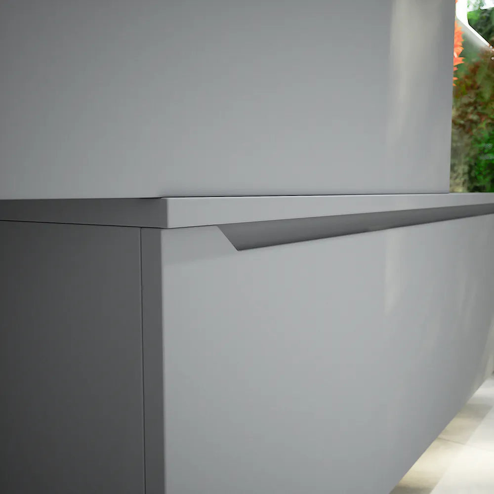 Mobile bagno sospeso modulare 90 cm grigio opaco due cassetti con top | Bako