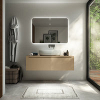 Mobile bagno sospeso 120 cm sabbia opaco un cassettone con top | Bako