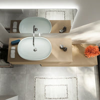 Mobile bagno sospeso modulare 90 cm sabbia opaco due cassetti con top | Bako