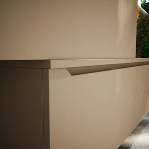 Mobile bagno sospeso modulare 90 cm sabbia opaco due cassetti con top | Bako
