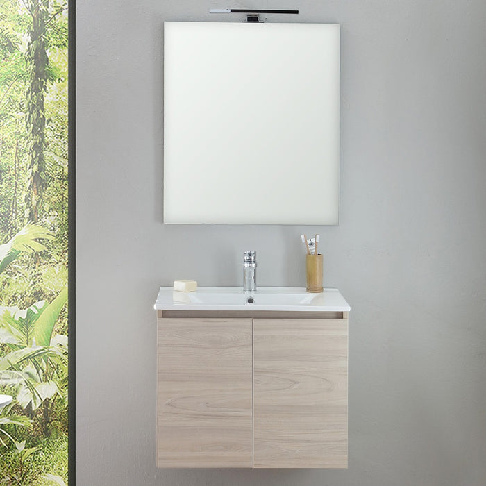 Mobile bagno sospeso legno chiaro olmo da 60cm alba