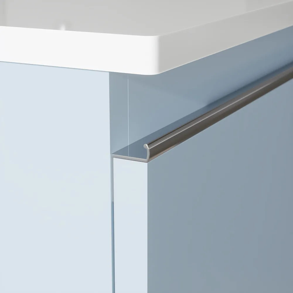 Mobile bagno sospeso 80 cm blu pastello opaco con lavabo | Darwin