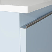 Mobile bagno sospeso 80 cm blu pastello opaco con lavabo | Darwin