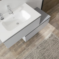 Mobile bagno sospeso 80 cm grigio perla opaco due cassettoni con lavabo | Darwin