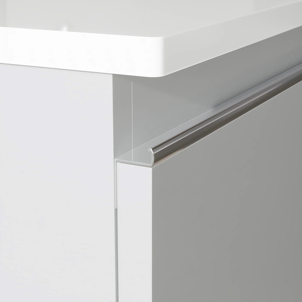 Mobile bagno sospeso 80 cm grigio perla opaco due cassettoni con lavabo | Darwin