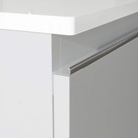 Mobile bagno sospeso 80 cm grigio perla opaco due cassettoni con lavabo | Darwin