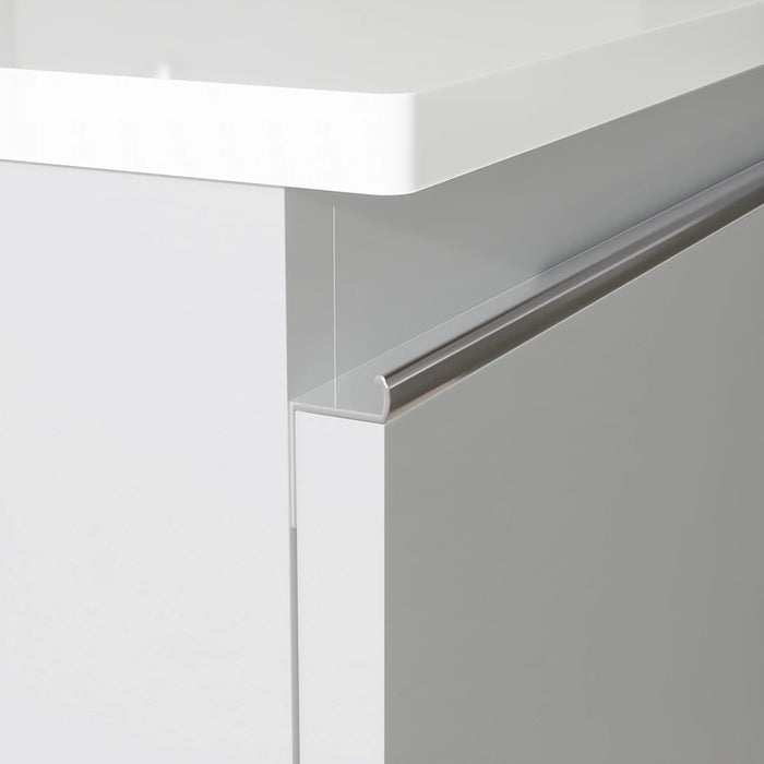 Mobile bagno sospeso 80 cm grigio perla opaco due cassettoni con lavabo | Darwin