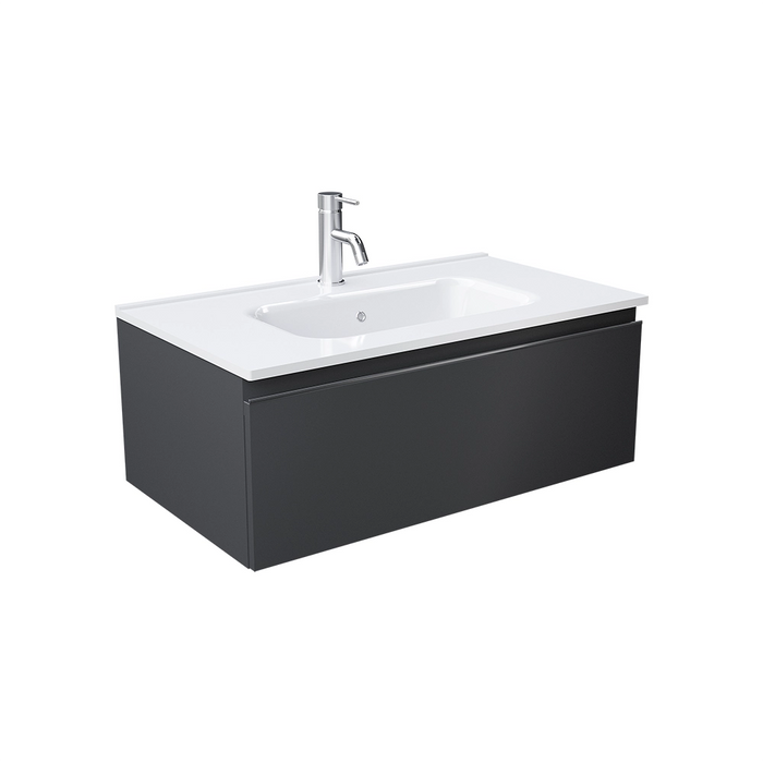 Mobile bagno sospeso 80 cm antracite con lavabo | Darwin