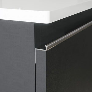 Mobile bagno sospeso 80 cm antracite con lavabo e cassettone bianco opaco | Darwin