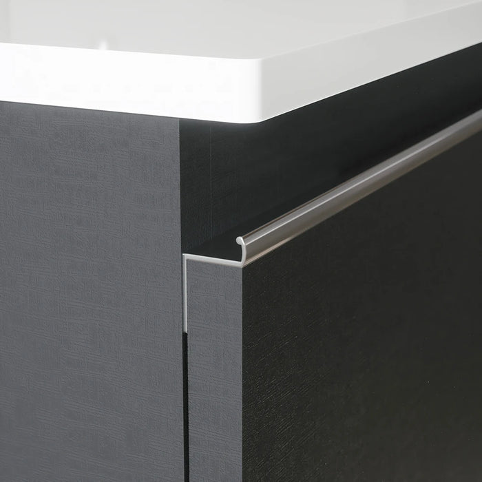 Mobile bagno sospeso 80 cm antracite due cassettoni con lavabo | Darwin