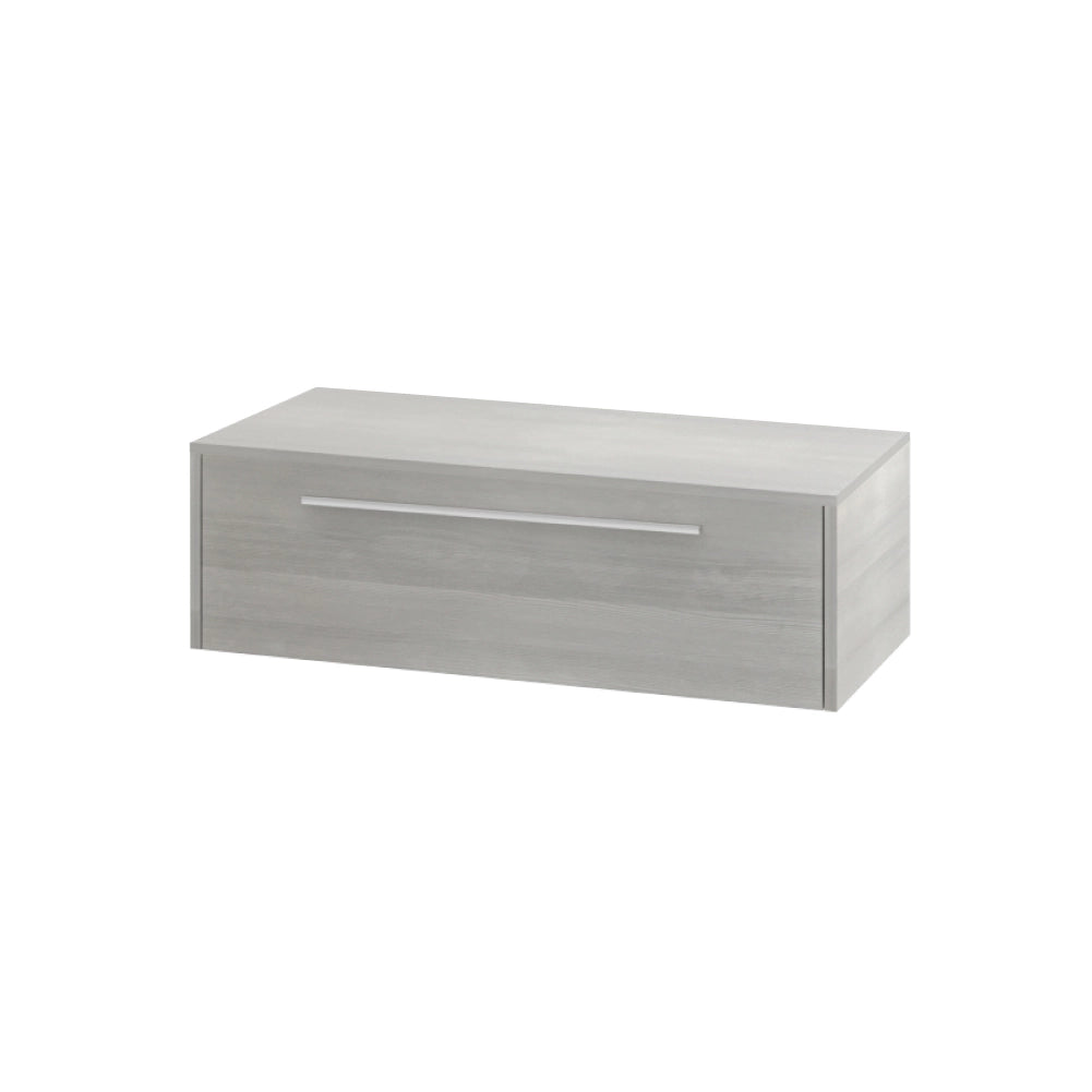 Mobile bagno sospeso 100cm rovere cenere un cassetto soft-close con top e specchio | Aoki