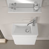 Mobile sospeso salvaspazio 45 cm bianco lucido con specchio Mini