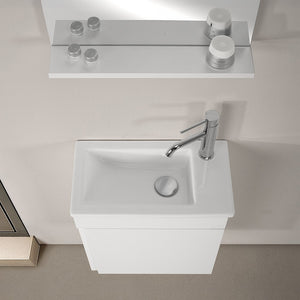 Mobile sospeso salvaspazio 45 cm bianco lucido con specchio Mini