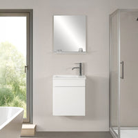 Mobile sospeso salvaspazio 45 cm bianco lucido con specchio Mini