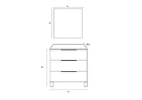 Mobile Bagno 60cm a Terra Con Tre Cassetti e Specchio - Rovere Alaska