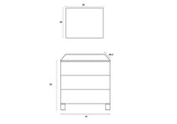 Composizione Mobile Bagno 100cm a Terra Con Tre Cassetti e Specchio - Bianco Laccato Lucido