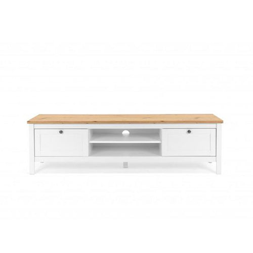 Porta TV moderno Bianco opaco e quercia, ZFRTVP2A2COP