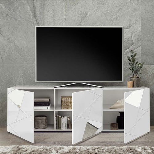 Mobile porta tv moderno Bianco lucido, ZLCMADPT