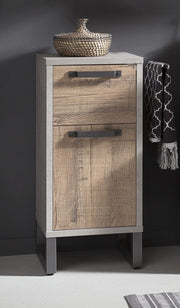 Mobile x bagno in finitura cemento e rovere invecchiato ZCMFBR805