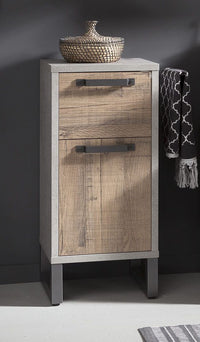Mobile x bagno in finitura cemento e rovere invecchiato ZCMFBR805