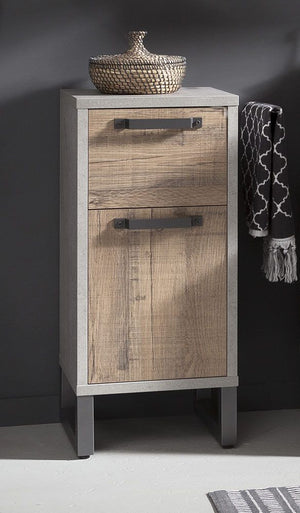 Mobile x bagno in finitura cemento e rovere invecchiato ZCMFBR805
