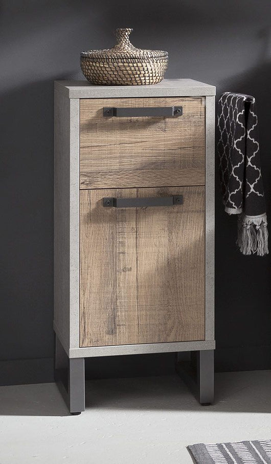 Mobile x bagno in finitura cemento e rovere invecchiato ZCMFBR805