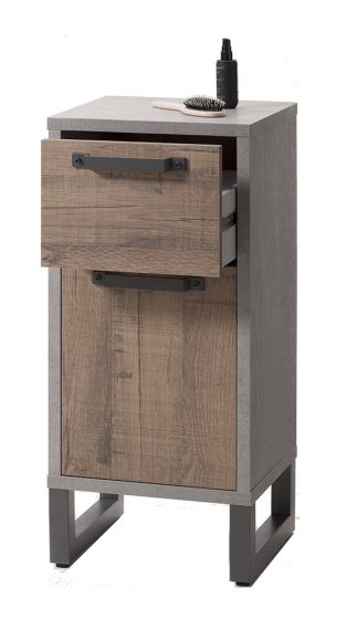 Mobile x bagno in finitura cemento e rovere invecchiato ZCMFBR805