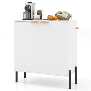 Mobile credenza moderna con ripiani e kit anti-ribaltamento-Mobile buffet a 2 ante per soggiorno