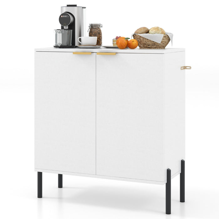 Mobile credenza moderna con ripiani e kit anti-ribaltamento-Mobile buffet a 2 ante per soggiorno