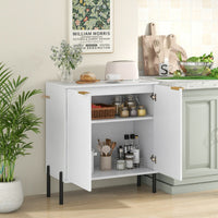 Mobile credenza moderna con ripiani e kit anti-ribaltamento-Mobile buffet a 2 ante per soggiorno