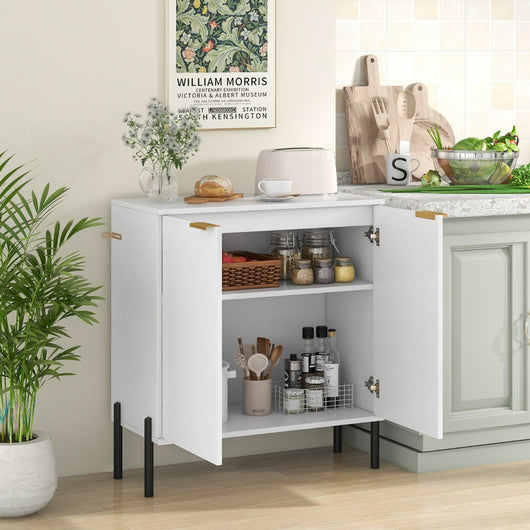 Mobile credenza moderna con ripiani e kit anti-ribaltamento-Mobile buffet a 2 ante per soggiorno