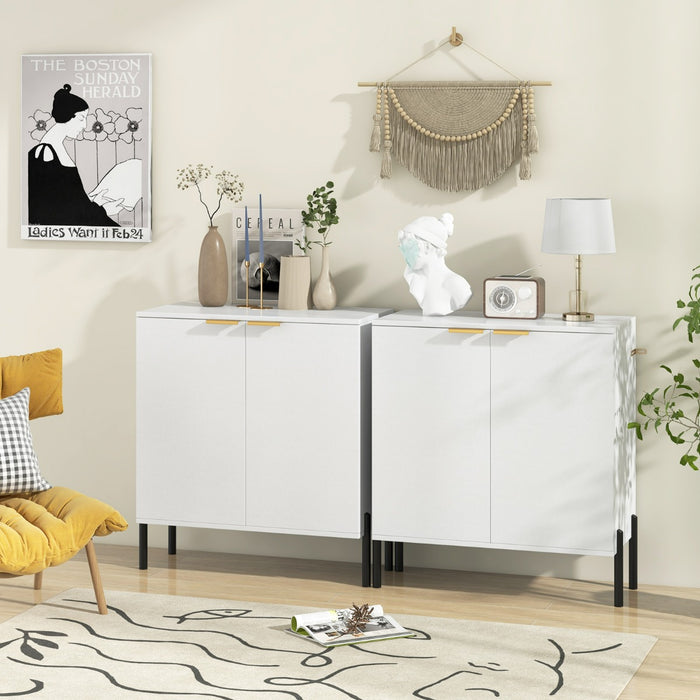Mobile credenza moderna con ripiani e kit anti-ribaltamento-Mobile buffet a 2 ante per soggiorno