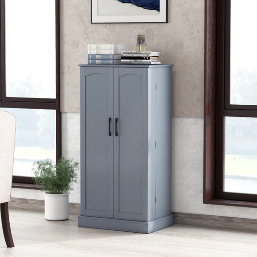 Mobile da cucina con 2 ante e dispositivi anti-ribaltamento contenitore-Mobile credenza per soggiorno Grigio