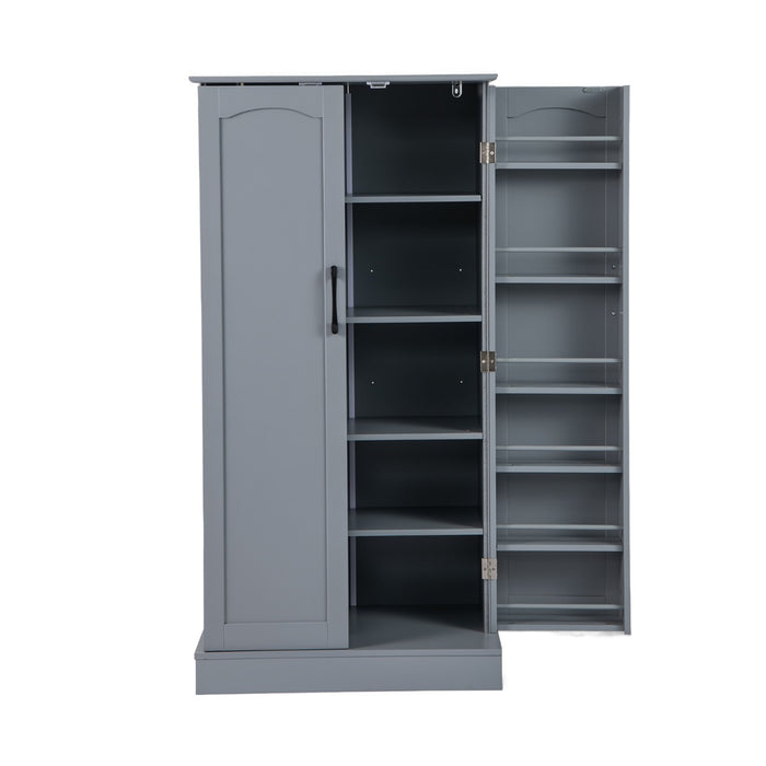 Mobile da cucina con 2 ante e dispositivi anti-ribaltamento contenitore-Mobile credenza per soggiorno Grigio