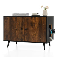 Mobile lettiera per gatti con divisore e 2 ingressi a forma di testa di gatto, Mobile in legno per gatti nascosto-Lettini e divanetti