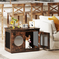 Gabbia per animali resistente ai morsi in metallo robusto per cani piccoli e medi, Mobile per cani cassetta per cuccioli in legno -Casette e lettini