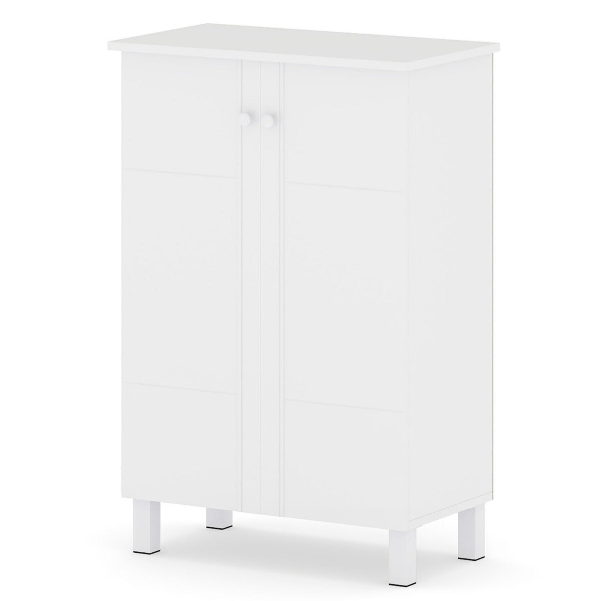 Mobile porta scarpe in legno stile rustico per ingresso-Organizer scarpe con 4 mensole rimovibili e 2 ante