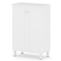 Mobile porta scarpe in legno stile rustico per ingresso-Organizer scarpe con 4 mensole rimovibili e 2 ante