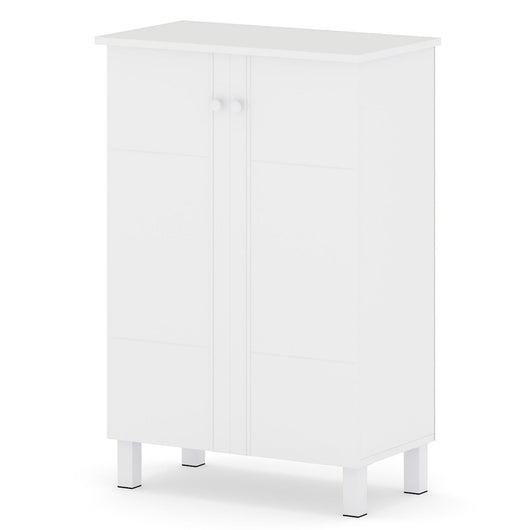 Mobile porta scarpe in legno stile rustico per ingresso-Organizer scarpe con 4 mensole rimovibili e 2 ante