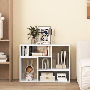 Mobile TV console a 2 pezzi con combinazione libera-Centro di intrattenimento minimalista per TV da 50-60pollici Bianco