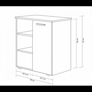 MOBILETTO 1 ANTA E 3 MENSOLE MARK OLMO CHIARO