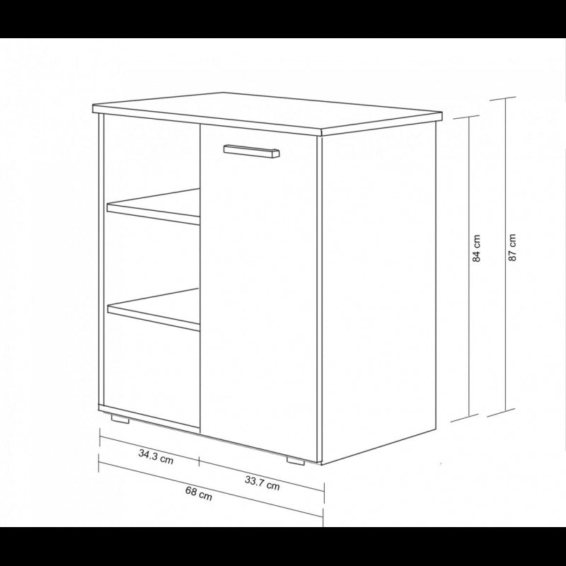 MOBILETTO 1 ANTA E 3 MENSOLE MARK OLMO CHIARO