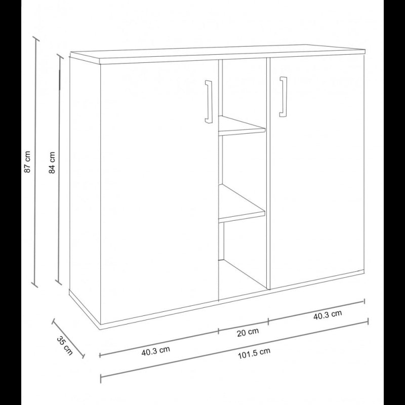 MOBILETTO 2 ANTA E 3 MENSOLE FRANK BIANCO E ROVERE CHIARO