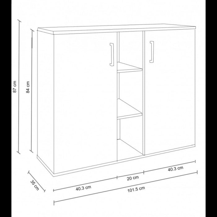 MOBILETTO 2 ANTA E 3 MENSOLE FRANK BIANCO E ROVERE CHIARO