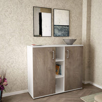 MOBILETTO 2 ANTA E 3 MENSOLE FRANK BIANCO E ROVERE CHIARO