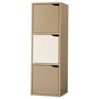 Mobiletto 3 Ante Miracle Tortora + Bianco Legno