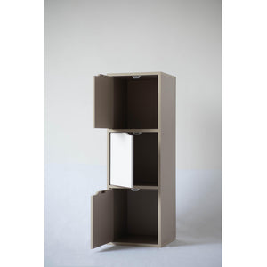 Mobiletto 3 Ante Miracle Tortora + Bianco Legno