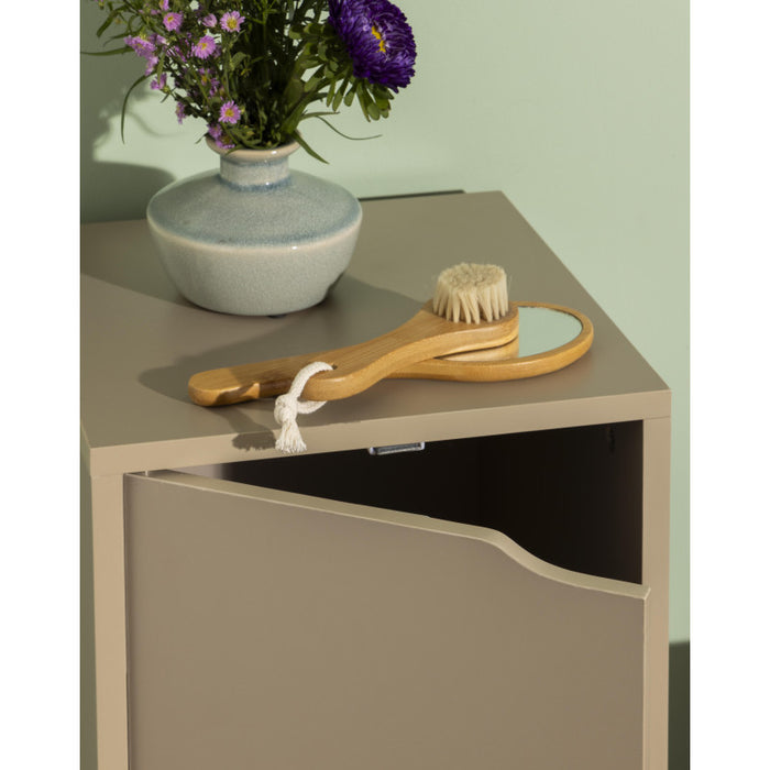 Mobiletto 3 Ante Miracle Tortora + Bianco Legno