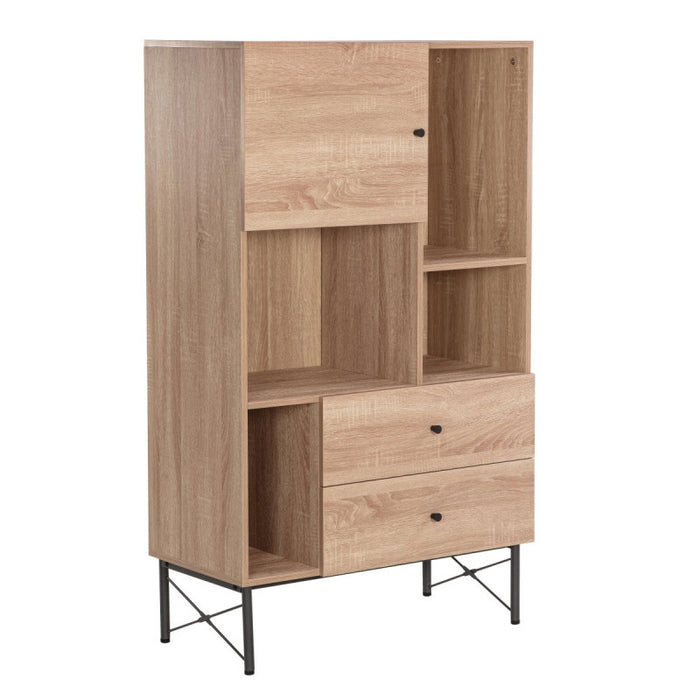 Mobiletto Arcadia 4 Vani A Giorno 2 Cassetti 1 Anta Naturale/grigio