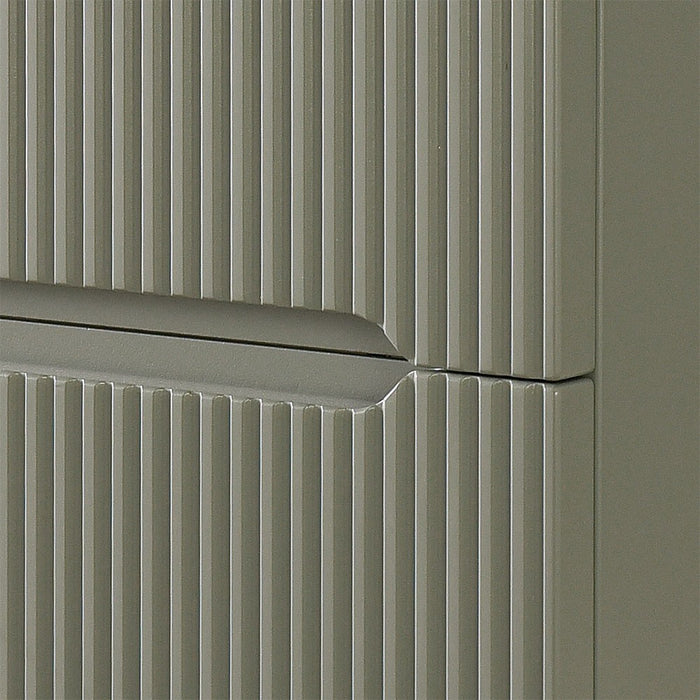 Mobiletto bagno sospeso cannettato 60 cm verde con lavabo  Bali